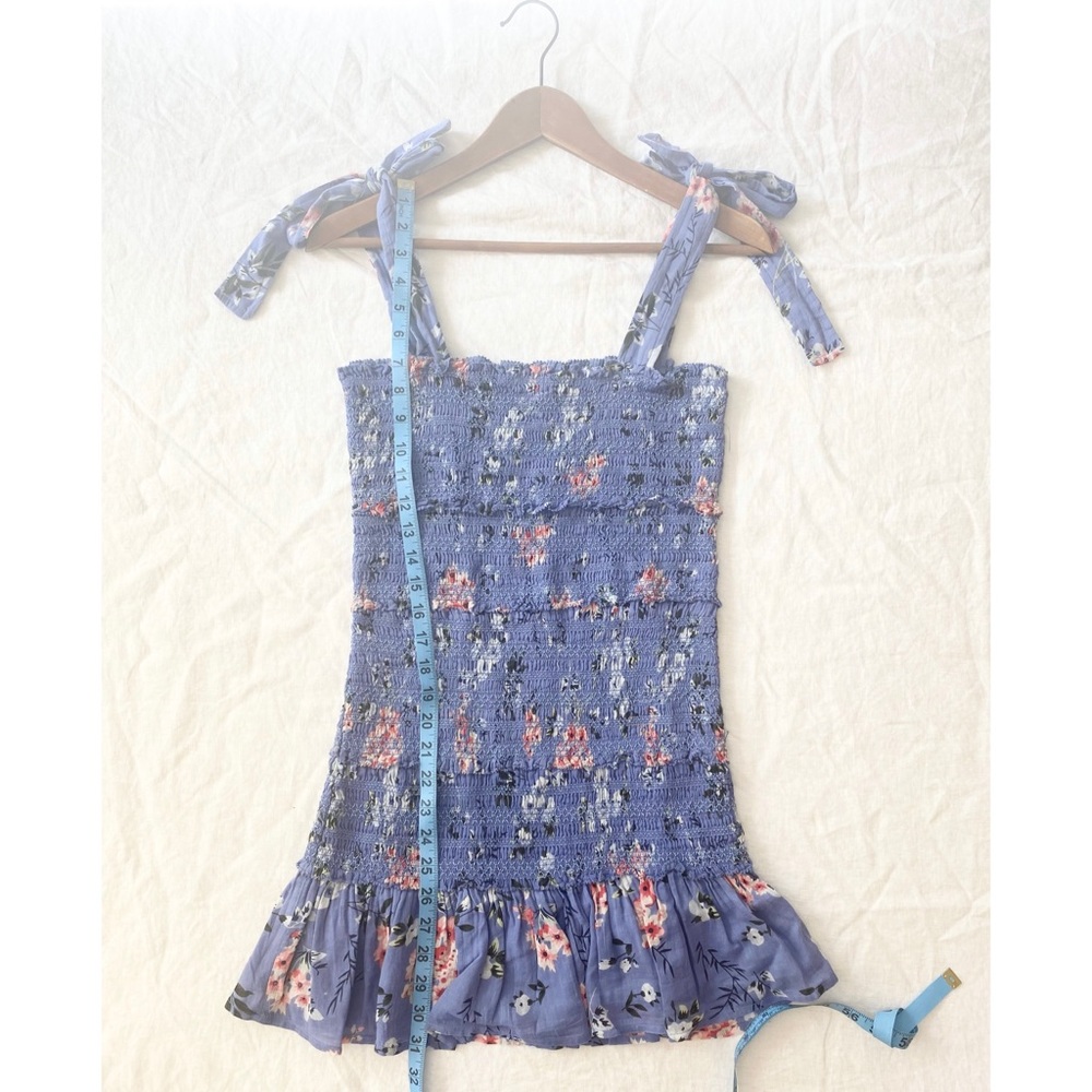 ASTR The Label  Anais Floral Smocked Dress Tiered Blue - Picture 14 of 16